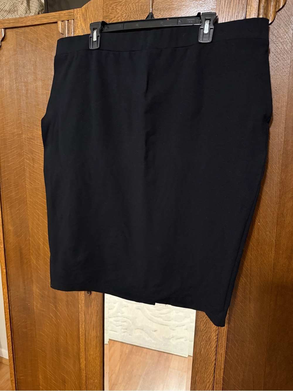 Ava & Viv Classic Black Stretch Pencil Skirt, 1X